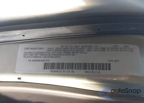 2006 Subaru Outback 3.0R L.l. Bean Edition from USA, damaged, VIN 4S4BP86C564313191